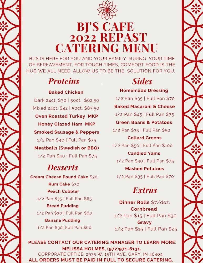 BJ's Cafe Comfort Food & Catering Menu image 1